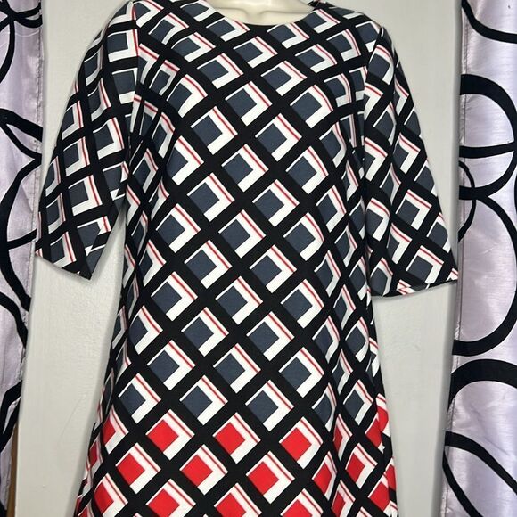 Banana Republic Geometric Colorful Mod 70’s Style Dress Size 0 - Picture 3 of 8